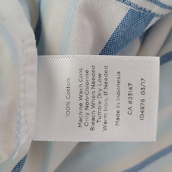 Talbots Sleeveless Blue Stripe Tank Cotton Blouse Size MP Medium Petite - Picture 6 of 6